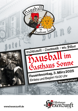 Plakat Hausball im Gasthaus Sonne